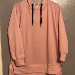 Mauve high low hoodie
